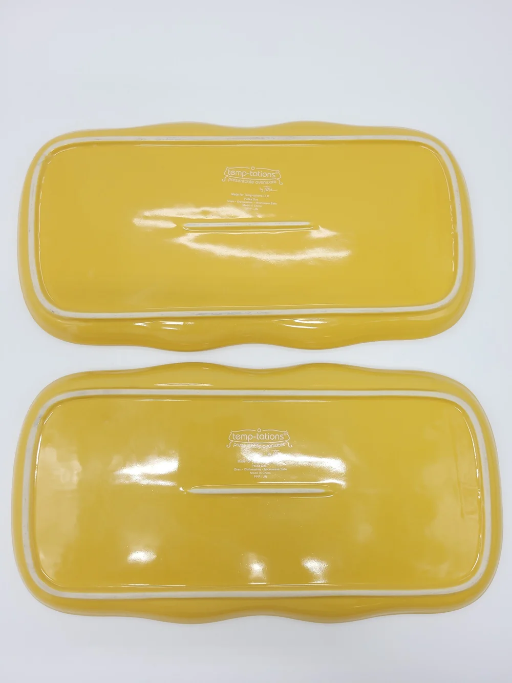 Temp-tations By Tara Snack Plate Set Of 2 Yellow Polka Dot Design Classic